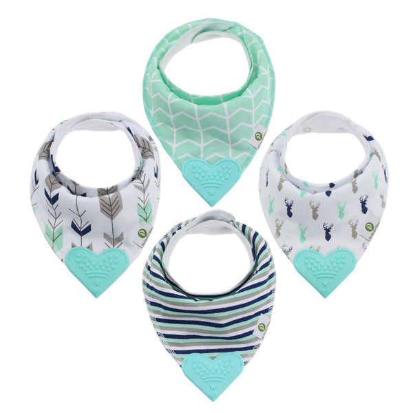 Blue Deer Bandana Teething Bibs (4 Pack)