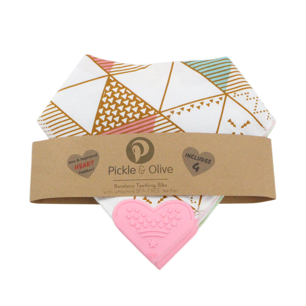 Pink Bandana Teething Bibs (4 Pack)
