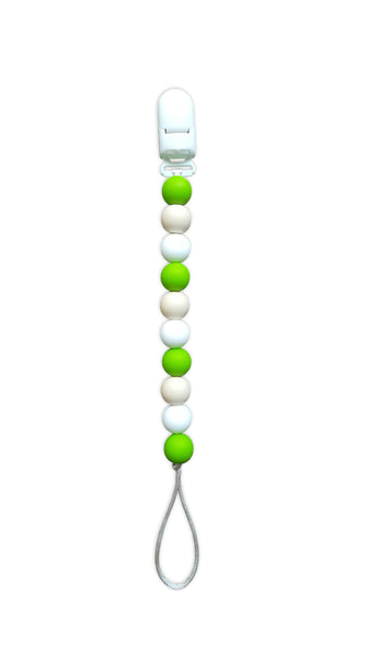 Green Silicone Bead Pacifier Clip