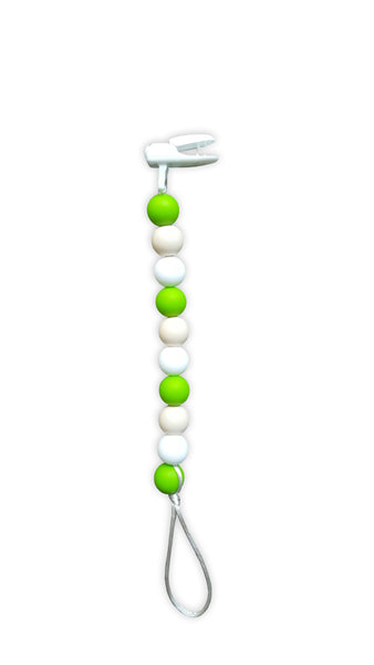 Green Silicone Bead Pacifier Clip