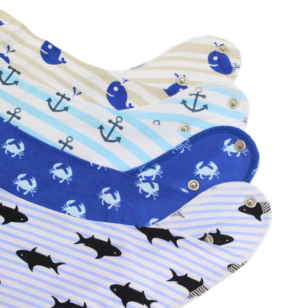 Blue Sea Bandana Teething Bibs (4 Pack)