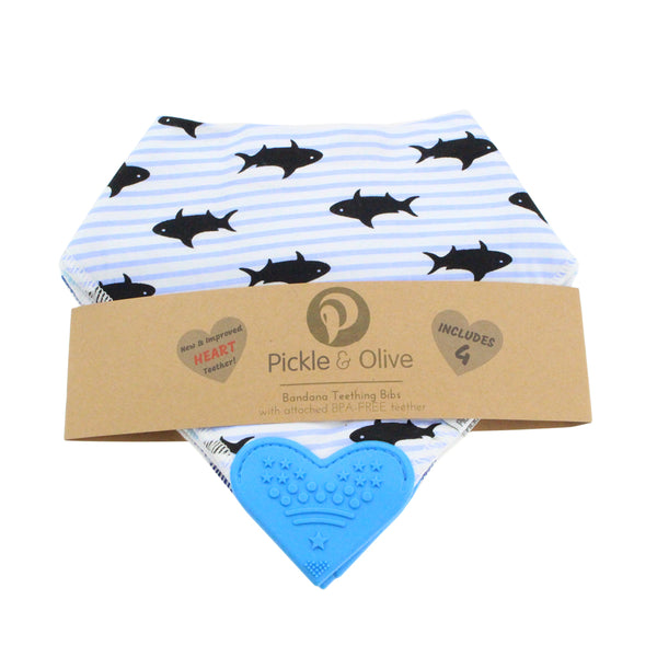 Blue Sea Bandana Teething Bibs (4 Pack)