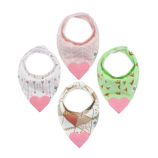 Pink Bandana Teething Bibs (4 Pack)