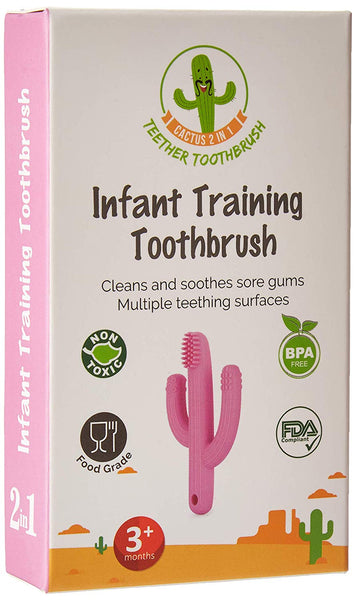 Cactus 2 in 1 Teether Toothbrush (Pink)