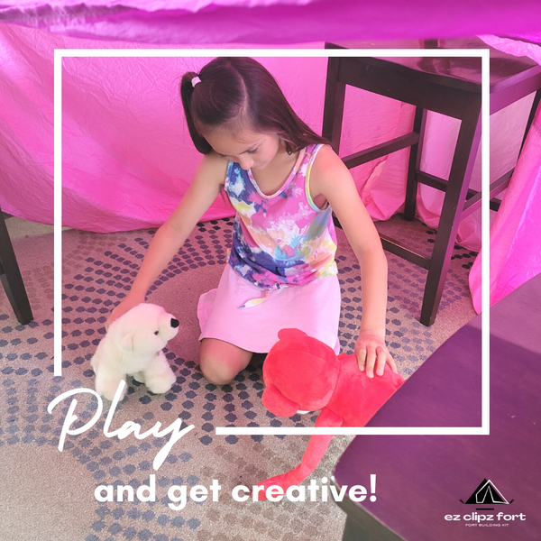 ez clipz Fort Building Kit - Large Lightweight Blanket and Clips to Attach to Furniture-Best Gift for Children