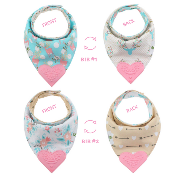 Reversible Teething Bibs in Boho (2 Pack)