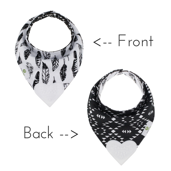 Reversible Teething Bibs in Monochrome (2 Pack)