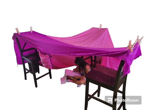 ez clipz Fort Building Kit - Large Lightweight Blanket and Clips to Attach to Furniture-Best Gift for Children