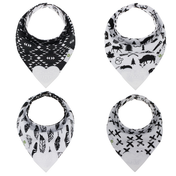 Reversible Teething Bibs in Monochrome (2 Pack)
