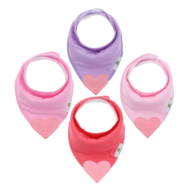 Solid Pinks Bandana Teething Bibs (4 Pack)