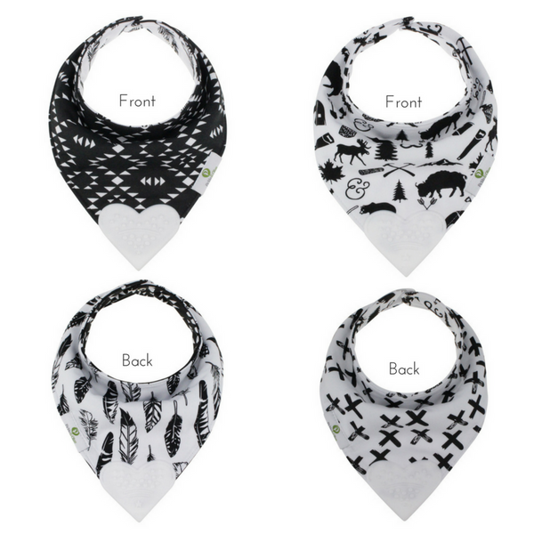 Reversible Teething Bibs in Monochrome (2 Pack)