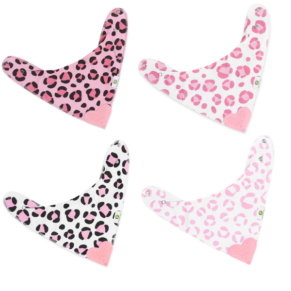 Leopard Bandana Teething Bibs (4 Pack) by Pickle & Olive