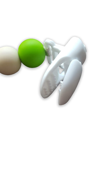 Green Silicone Bead Pacifier Clip
